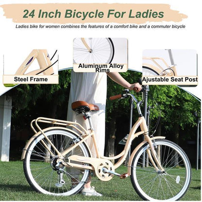 🚴‍♀️  Classic Bike 24"– Stylish, Comfortable & Perfect for City Rides! 🌇